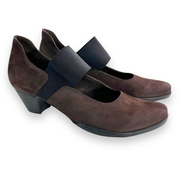 Arche Comfort Pump Heels Womens Sz France 40 US 9 Nubuck Suede Brown Mary Jane - Picture 1 of 11
